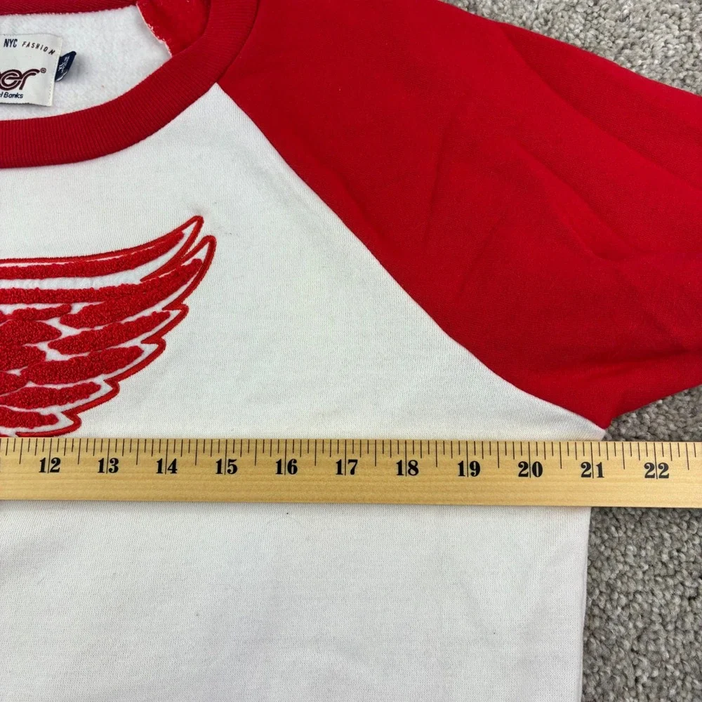 Detroit Red Wings Sweatshirt Womens L G-III 4Her NHL Fleece Chenille Logo Raglan